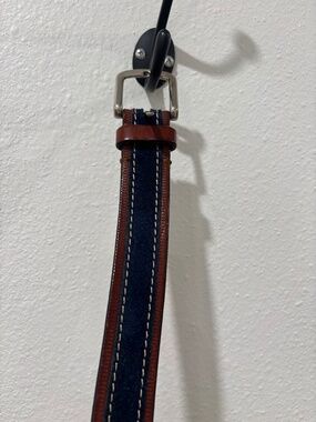 Johnston & Murphy Suede Overlay Belt Size 34 Brown/Black Made in Italy